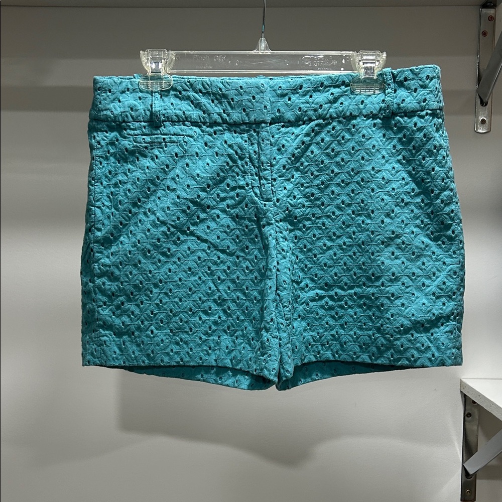 Teal Eyelet Women Shorts